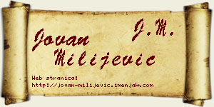 Jovan Milijević vizit kartica